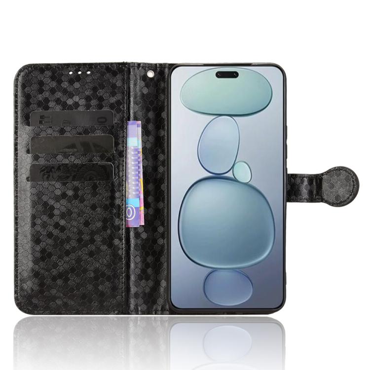 Funda de cuero con textura de panal y puntos para Xiaomi Civi 5 Pro 5G (negra)