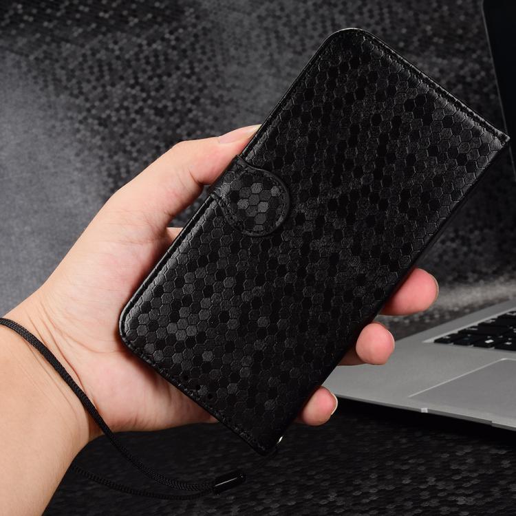 Funda de cuero con textura de panal y puntos para Xiaomi Civi 5 Pro 5G (negra)