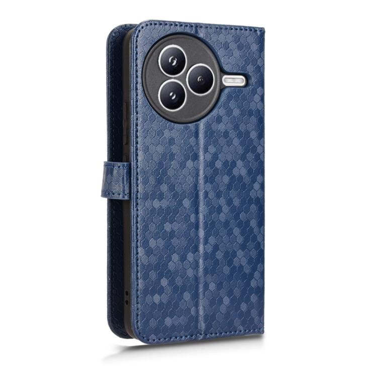 Funda de cuero con textura de panal y puntos para Xiaomi Civi 5 Pro 5G (azul)