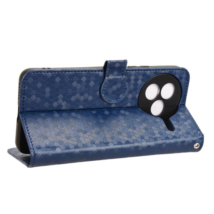Funda de cuero con textura de panal y puntos para Xiaomi Civi 5 Pro 5G (azul)