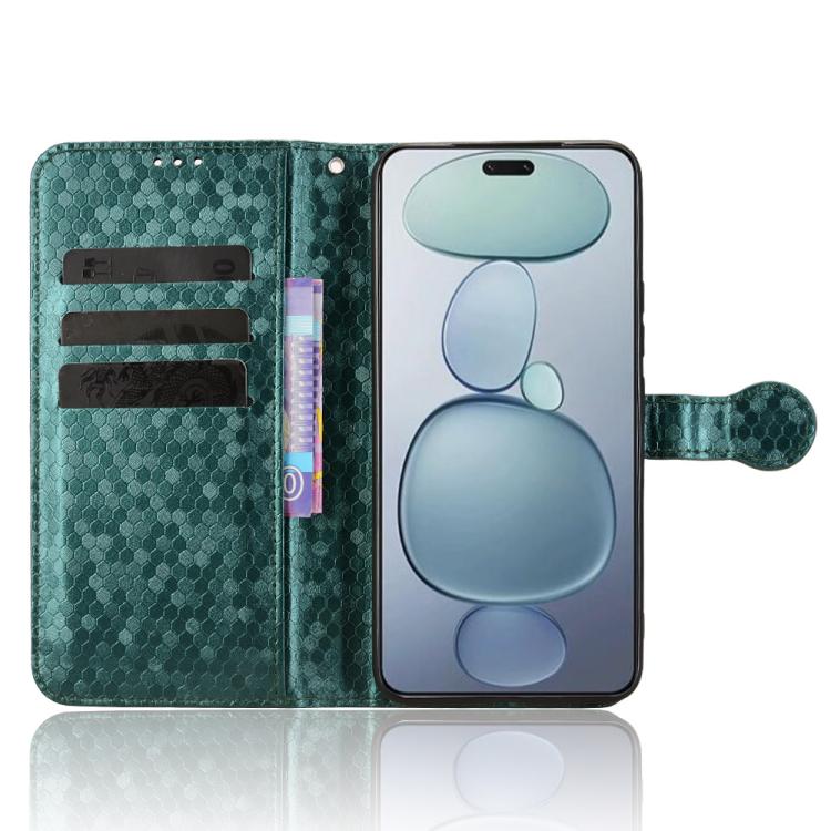 Funda de cuero con textura de panal y puntos para Xiaomi Civi 5 Pro 5G (verde)