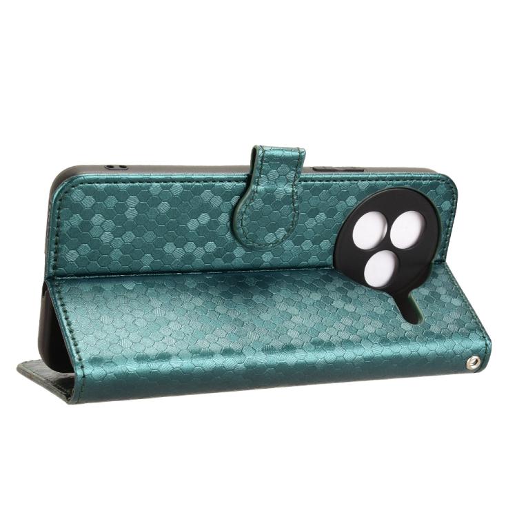Funda de cuero con textura de panal y puntos para Xiaomi Civi 5 Pro 5G (verde)
