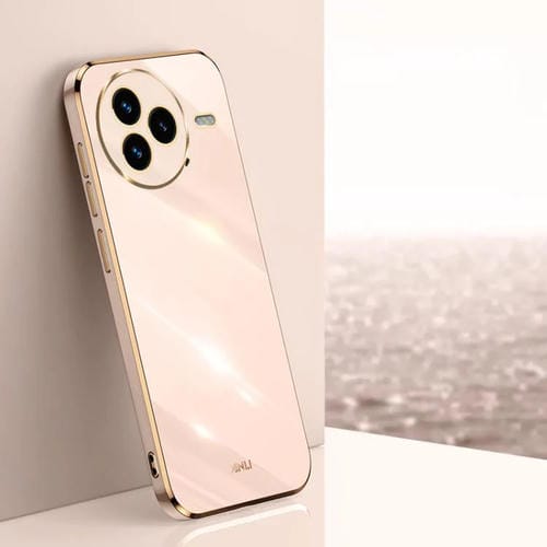 Funda de TPU con borde recto y galvanizada 6D para Xiaomi Civi 5 Pro XINLI (rosa)
