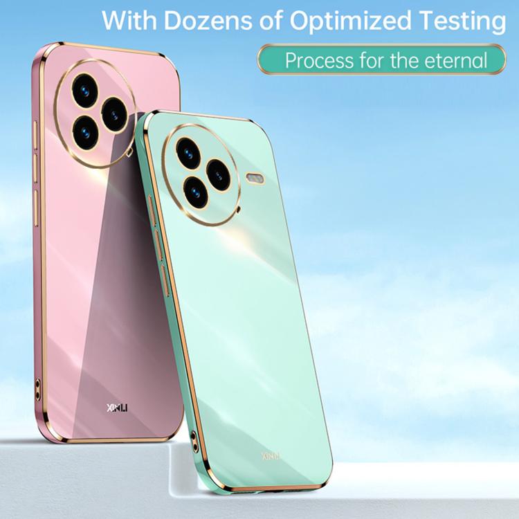 Funda de TPU con borde recto 6D galvanizado XINLI para Xiaomi Civi 5 Pro (blanca)