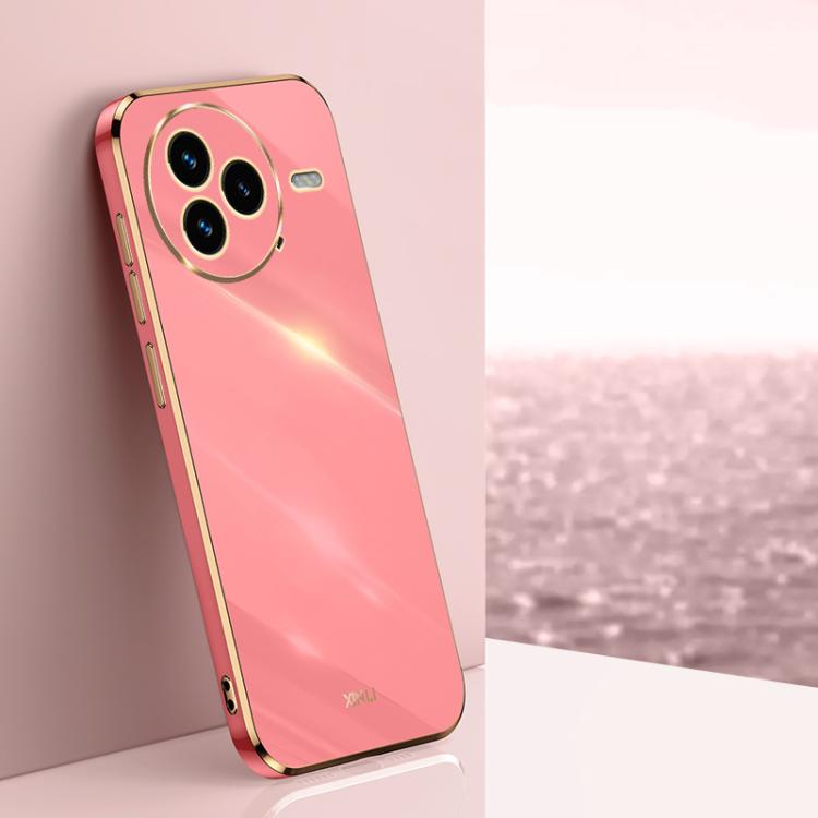 Funda de TPU con borde recto 6D galvanizado XINLI para Xiaomi Civi 5 Pro (rojo espino)