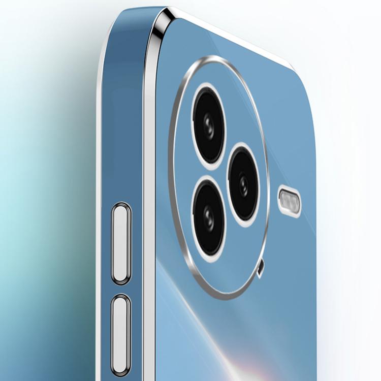 Funda de TPU con borde recto 6D galvanizado XINLI para Xiaomi Civi 5 Pro (azul celeste)