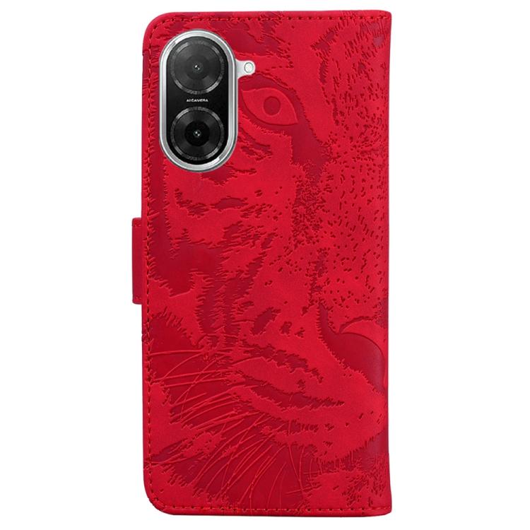 Funda de cuero con estampado de tigre para Redmi A5 4G (171,7 mm) (Rojo)