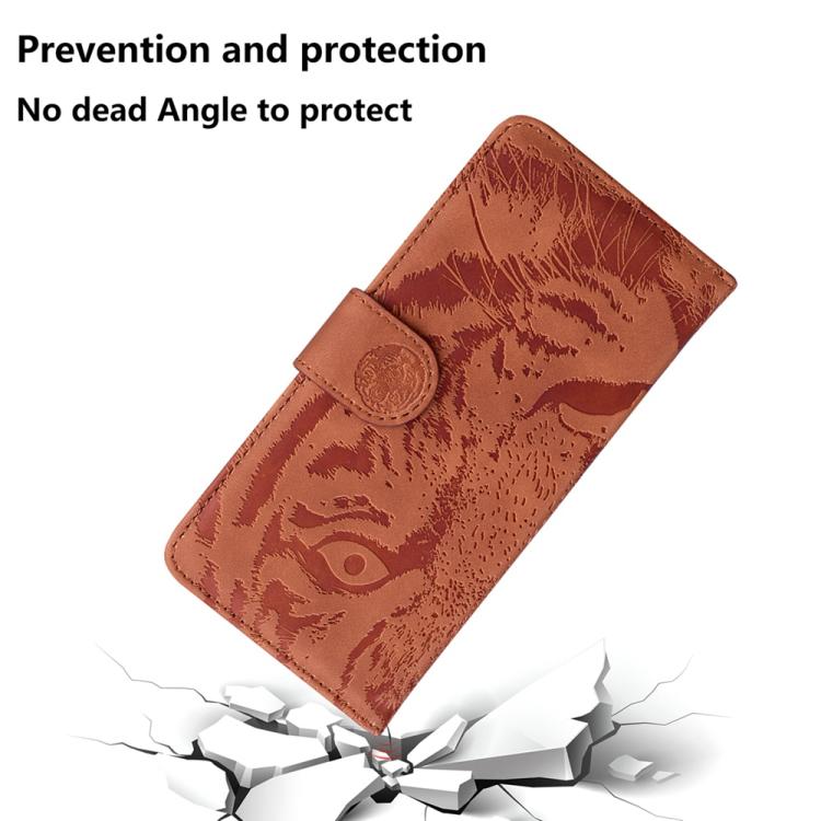 Funda de cuero con estampado de tigre para Redmi A5 4G (171,7 mm) (marrón)