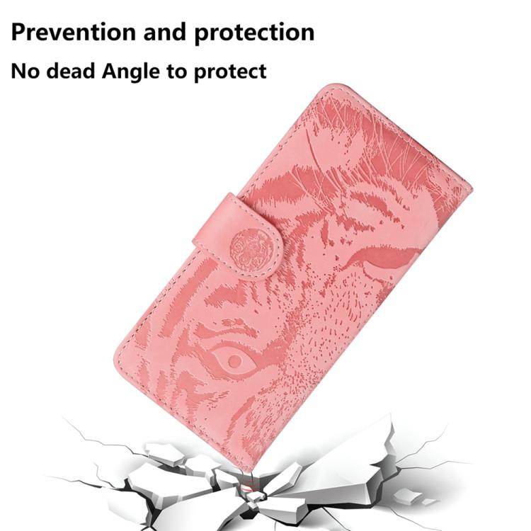 Funda de cuero con estampado de tigre para Redmi A5 4G (171,7 mm) (rosa)