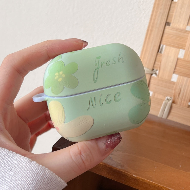 Funda Protectora para Auriculares Samsung Galaxy Buds3 y Buds3 Pro con Pintura al Óleo Esmerilada (Verde)