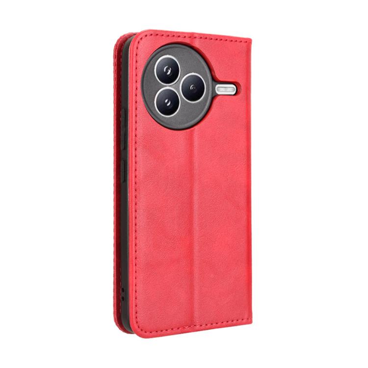 Funda de cuero con textura retro y hebilla magnética para Xiaomi Civi 5 Pro 5G (roja)