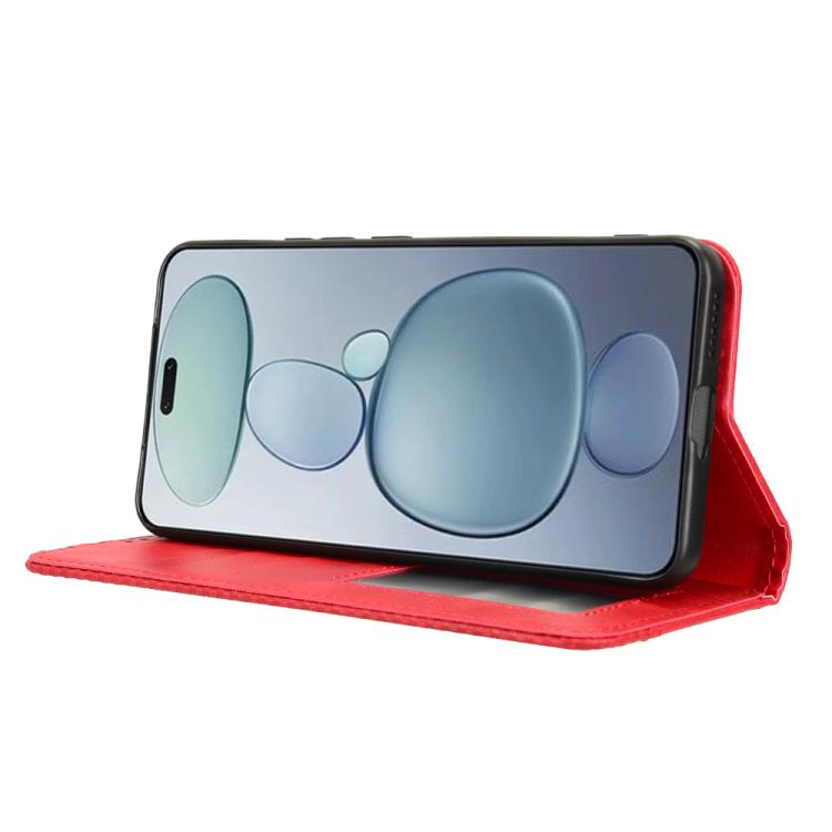 Funda de cuero con textura retro y hebilla magnética para Xiaomi Civi 5 Pro 5G (roja)