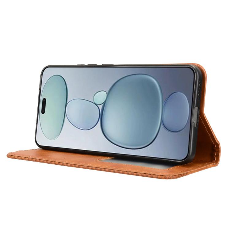 Funda de cuero con textura retro y hebilla magnética para Xiaomi Civi 5 Pro 5G (marrón)