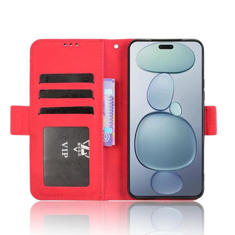 Funda de piel con textura de becerro y ranuras para tarjetas para Xiaomi Civi 5 Pro 5G (roja)