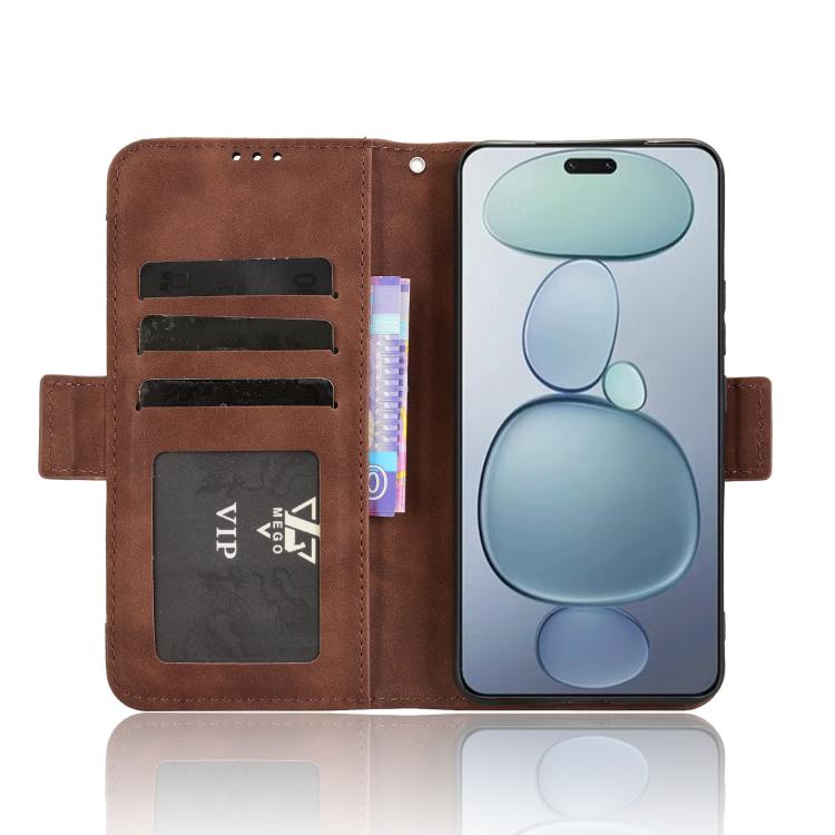 Funda de piel con textura de becerro y ranuras para tarjetas para Xiaomi Civi 5 Pro 5G (marrón)