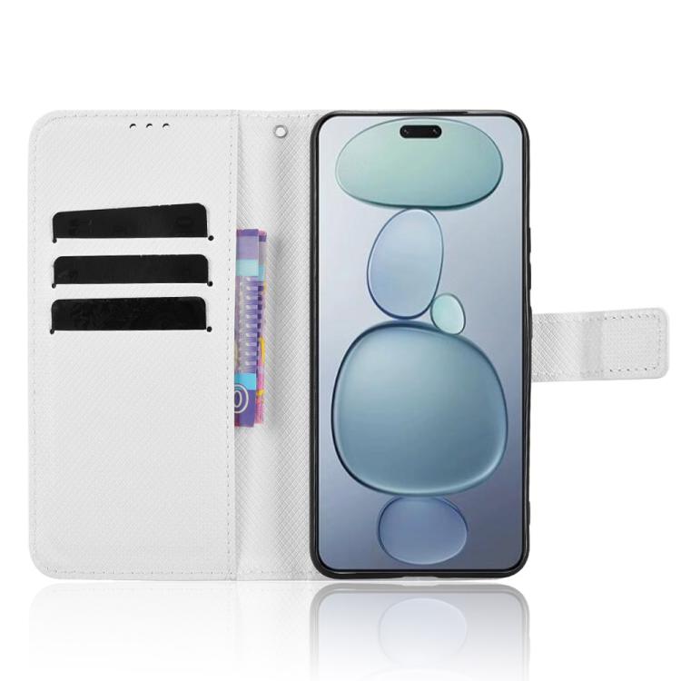 Funda de cuero con textura de diamante para Xiaomi Civi 5 Pro 5G (blanca)