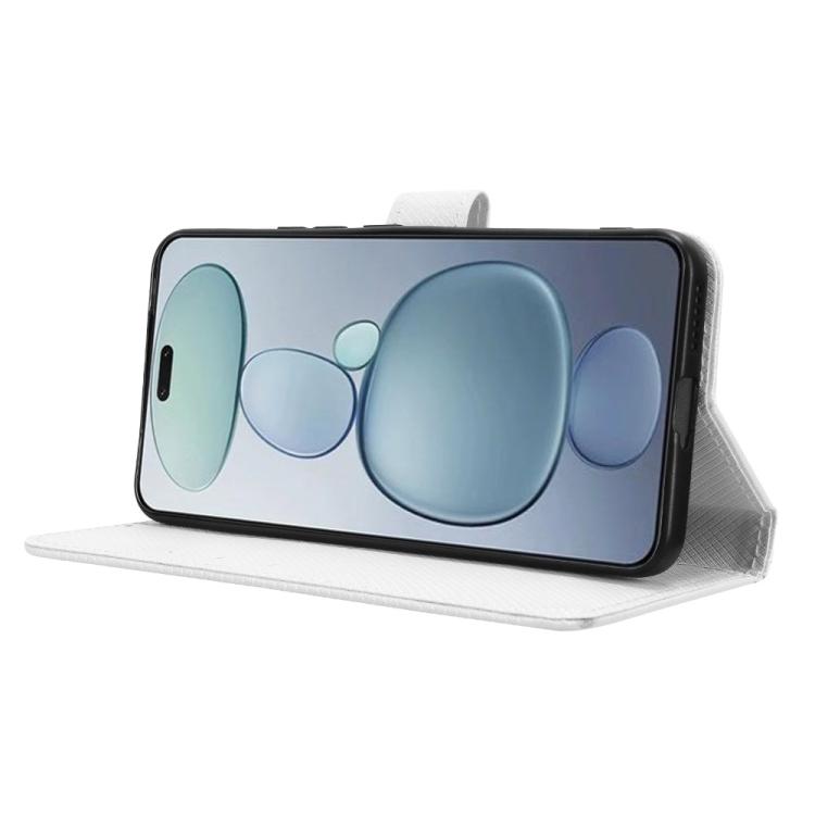 Funda de cuero con textura de diamante para Xiaomi Civi 5 Pro 5G (blanca)