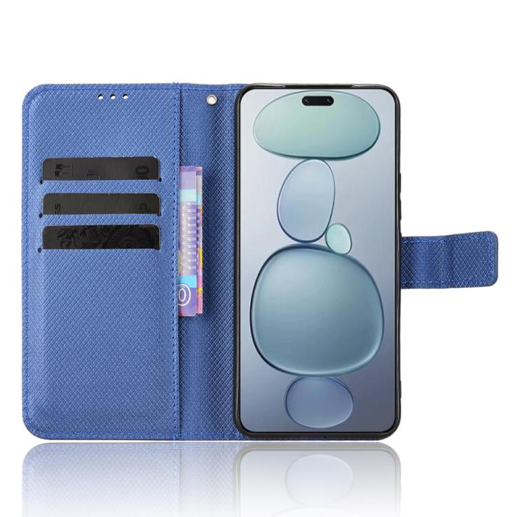 Funda de cuero con textura de diamante para Xiaomi Civi 5 Pro 5G (azul)
