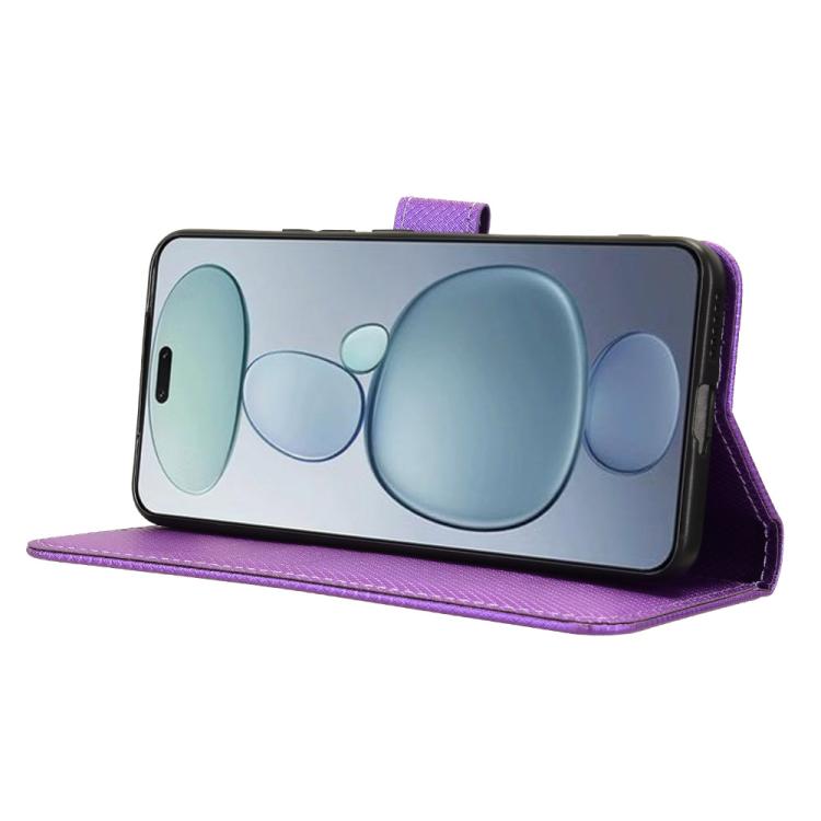 Funda de cuero con textura de diamante para Xiaomi Civi 5 Pro 5G (morada)