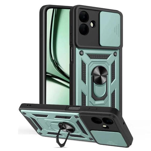 Funda de TPU+PC con diseño de cámara deslizante para Samsung Galaxy A07 4G (verde)