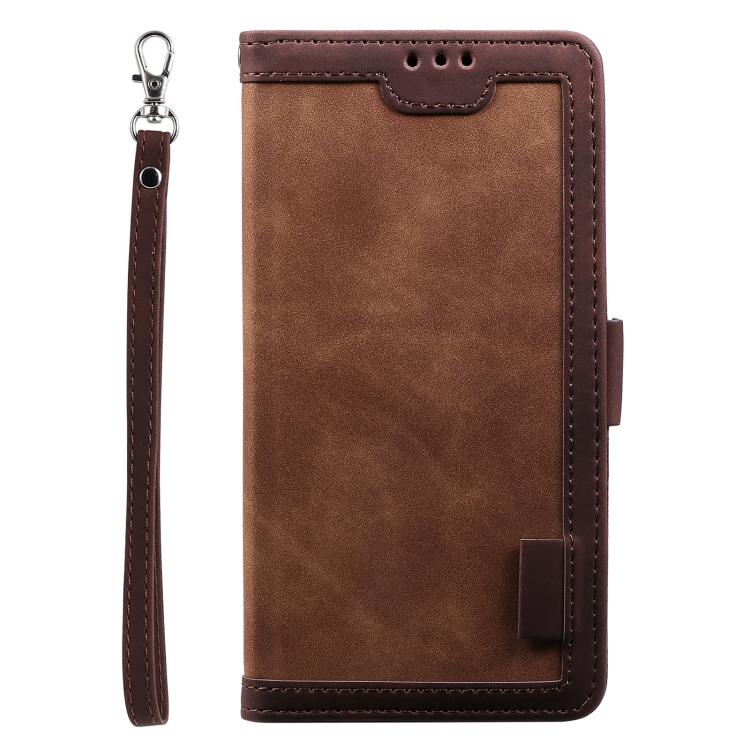 Funda de cuero con tapa horizontal y diseño retro para Samsung Galaxy S25 FE 5G (marrón)