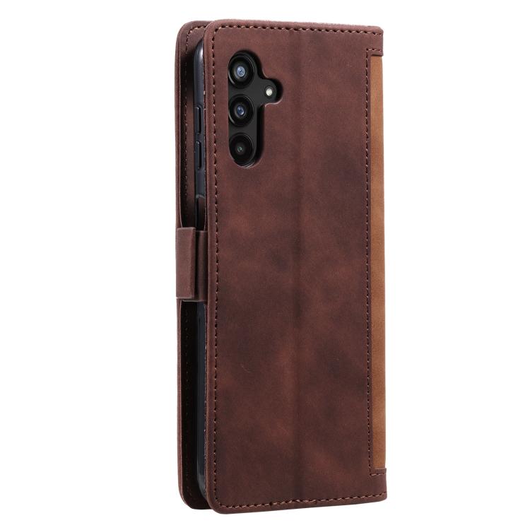 Funda de cuero con tapa horizontal y diseño retro para Samsung Galaxy S25 FE 5G (marrón)