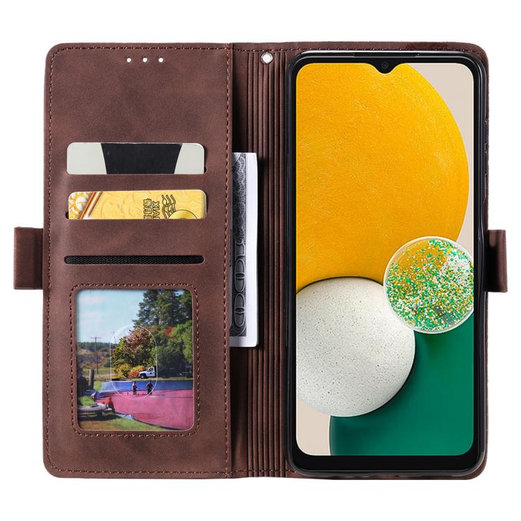 Funda de cuero con tapa horizontal y diseño retro para Samsung Galaxy S25 FE 5G (marrón)