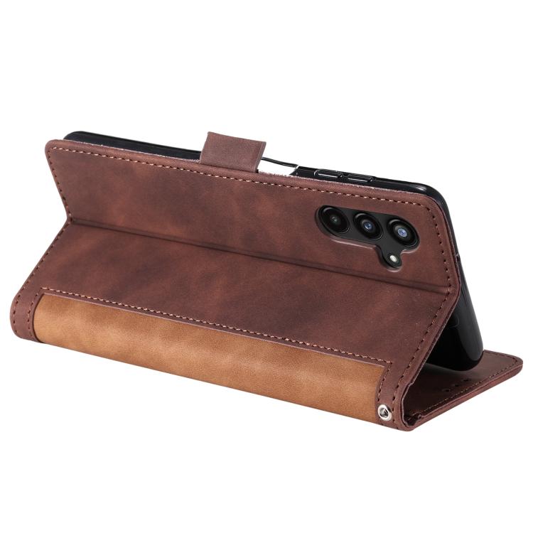 Funda de cuero con tapa horizontal y diseño retro para Samsung Galaxy S25 FE 5G (marrón)