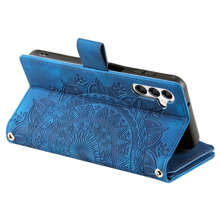 Funda de cuero con cremallera y múltiples tarjetas para Samsung Galaxy S25 FE 5G (azul)