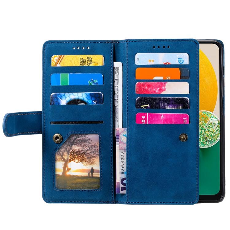 Funda de cuero con cremallera y cordón para Samsung Galaxy S25 FE 5G (azul)