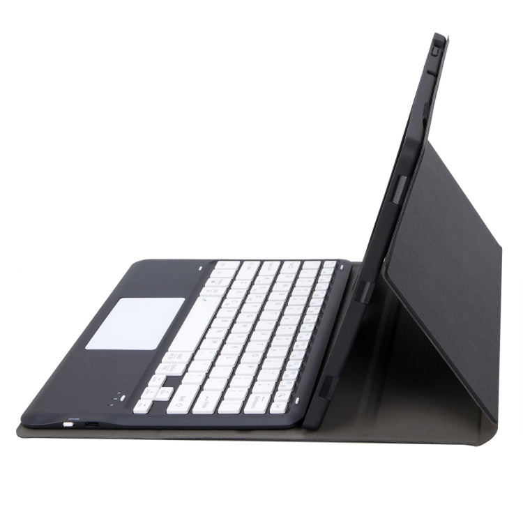 Funda de Cuero con Teclado Bluetooth Desmontable y Panel Táctil para Huawei Matepad Air 12 (2024) (Negro y Blanco)
