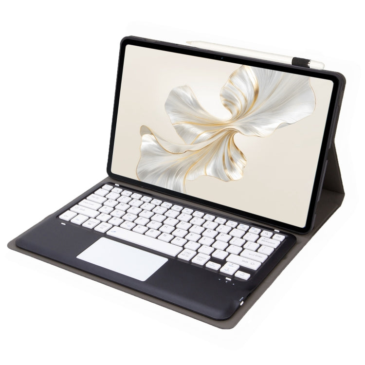 Funda de Cuero para Tableta Huawei Matepad Pro 12.2 con Teclado Bluetooth Desmontable y Panel Táctil (Negro y Blanco)