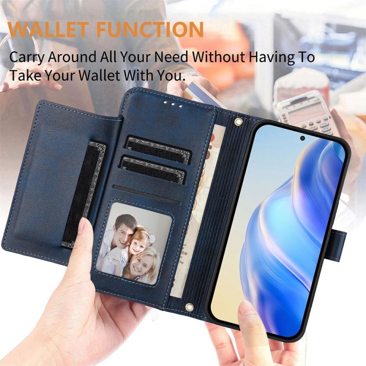 Funda de cuero con cremallera y ranuras para tarjetas para Samsung Galaxy A17/A26 5G (azul)