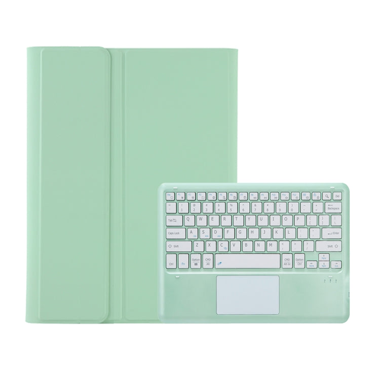 Funda de Cuero para Tableta Samsung Galaxy Tab S10 Ultra A910B-A con Teclado Bluetooth Desmontable y Panel Táctil (Verde Menta)