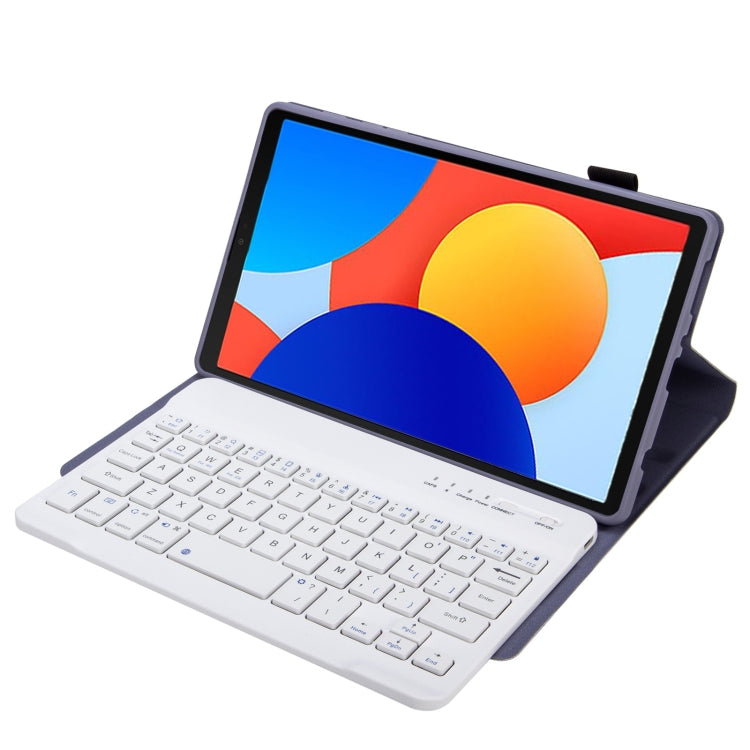 Funda de Cuero para Tableta Redmi Pad Se 8.7 A0N12 con Teclado Bluetooth Desmontable (Morado)