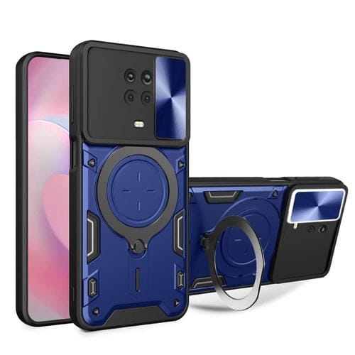 Funda para Teléfono Nokia G10/G20 con Soporte Magnético Deslizante y Textura de Cd (Azul)