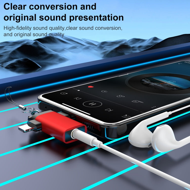 Adaptador de Audio Tipo C 8 Pines a 3,5 mm con Gancho (Gris)