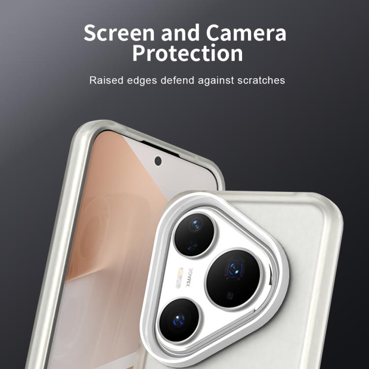 Funda híbrida de TPU a prueba de golpes para Huawei Pura 80 Pro Candy PC (blanca)