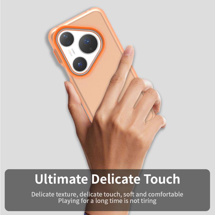 Funda híbrida de TPU a prueba de golpes para Huawei Pura 80 Pro Candy PC (naranja)