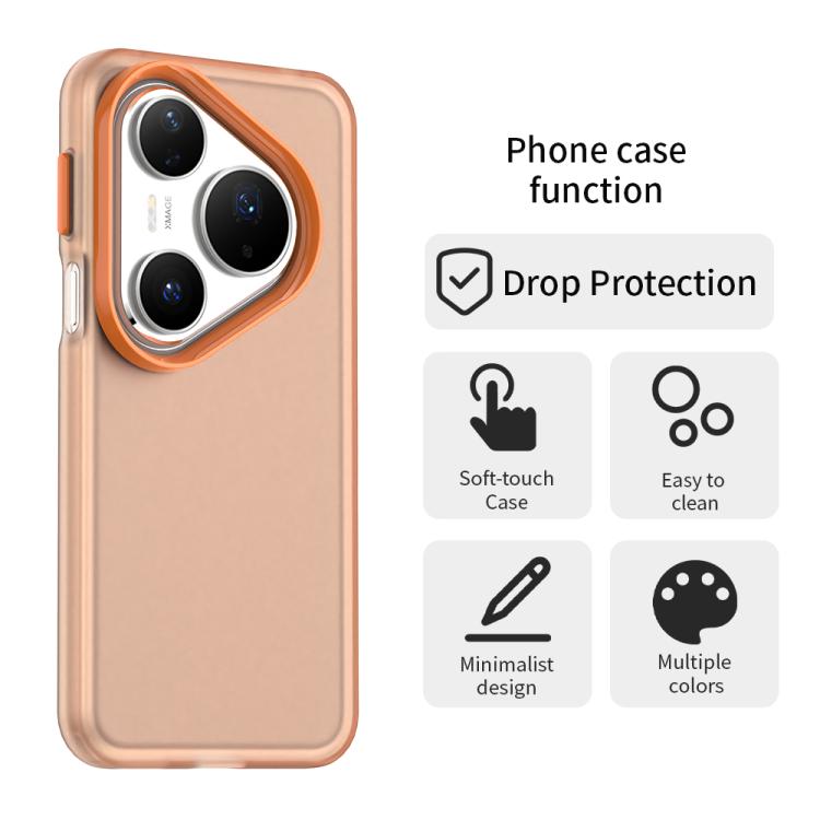 Funda híbrida de TPU a prueba de golpes para Huawei Pura 80 Pro Candy PC (naranja)