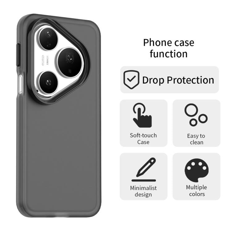 Funda híbrida de TPU a prueba de golpes para Huawei Pura 80 Pro Candy PC (negra)