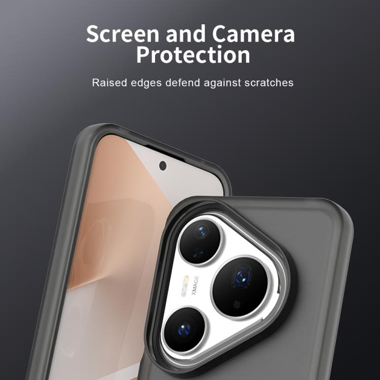 Funda híbrida de TPU a prueba de golpes para Huawei Pura 80 Pro Candy PC (negra)