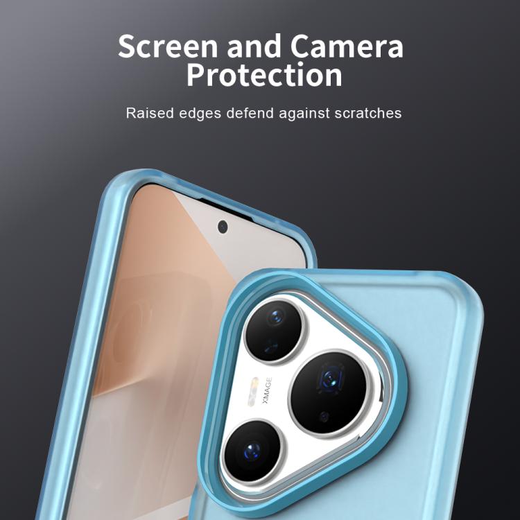 Funda híbrida de TPU a prueba de golpes para Huawei Pura 80 Pro Candy PC (azul)