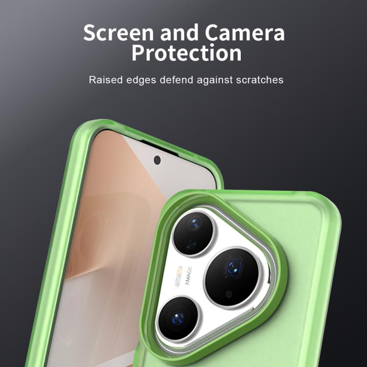 Funda híbrida de TPU a prueba de golpes para Huawei Pura 80 Pro Candy PC (verde)