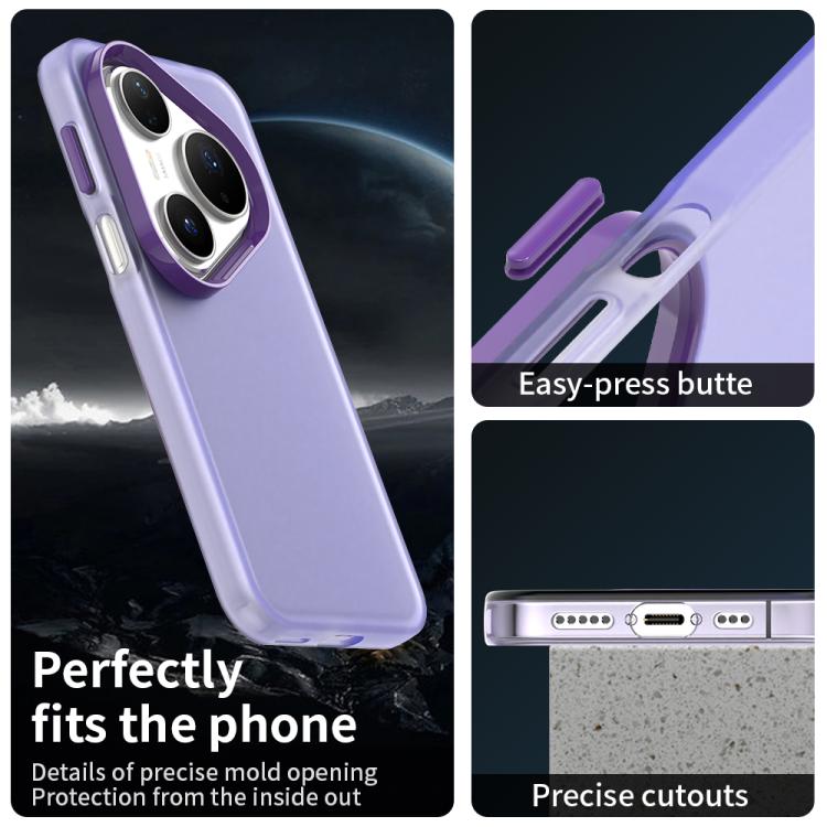 Funda híbrida de TPU a prueba de golpes para Huawei Pura 80 Pro Candy PC (morado)
