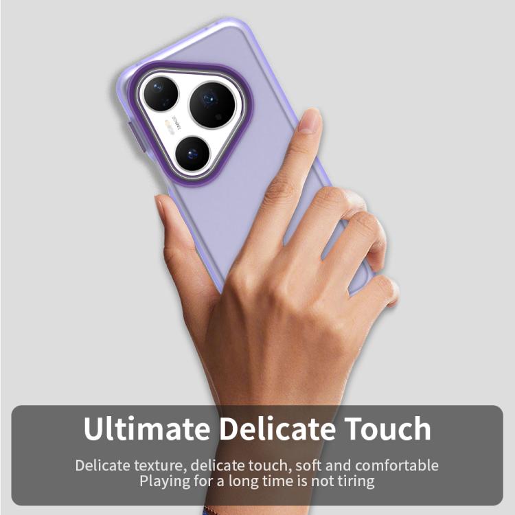 Funda híbrida de TPU a prueba de golpes para Huawei Pura 80 Pro Candy PC (morado)
