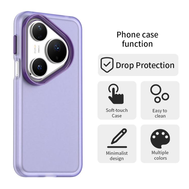 Funda híbrida de TPU a prueba de golpes para Huawei Pura 80 Pro Candy PC (morado)