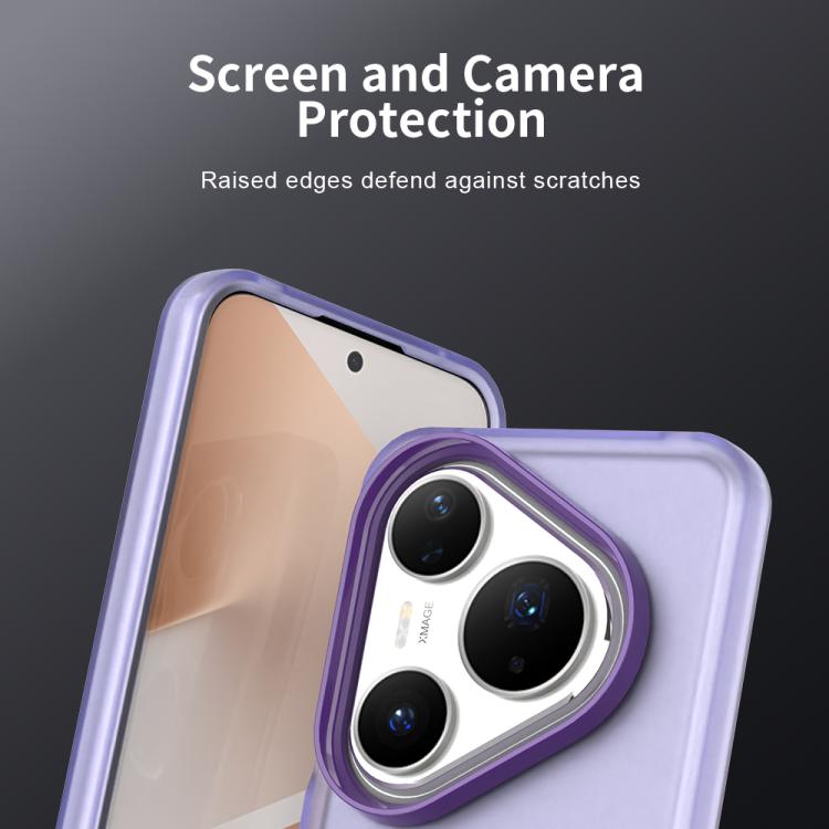 Funda híbrida de TPU a prueba de golpes para Huawei Pura 80 Pro Candy PC (morado)