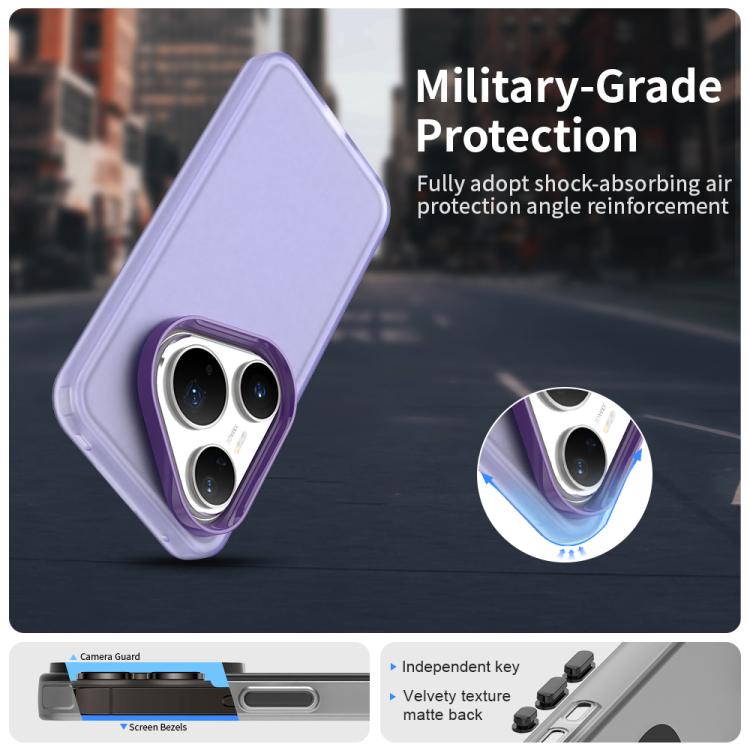 Funda híbrida de TPU a prueba de golpes para Huawei Pura 80 Pro Candy PC (morado)
