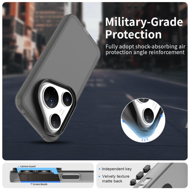 Funda híbrida de TPU y PC a prueba de golpes para Huawei Pura 80 Ultra Candy (negra)